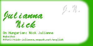 julianna nick business card